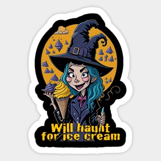 Ice Cream and Witch Sticker